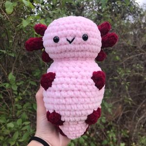 Valentine crochet axolotl plush